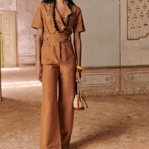 NWT Sezane Uma Jumpsuit with Belted Waist Size 34